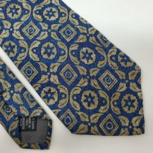 DORMEUIL PARIS LONDON SILK TIE BLUE TAN ABSTRACT